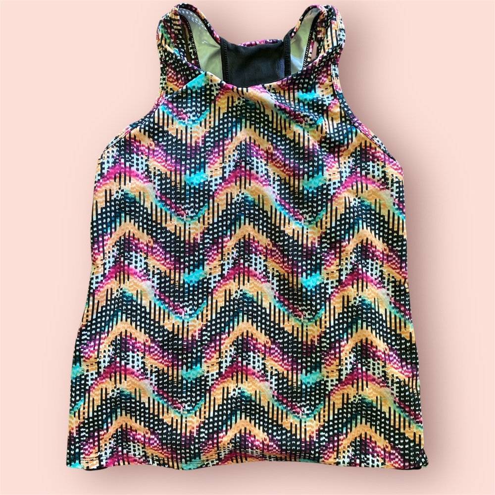 Colorful Chevron Kids Tank Top-EUC